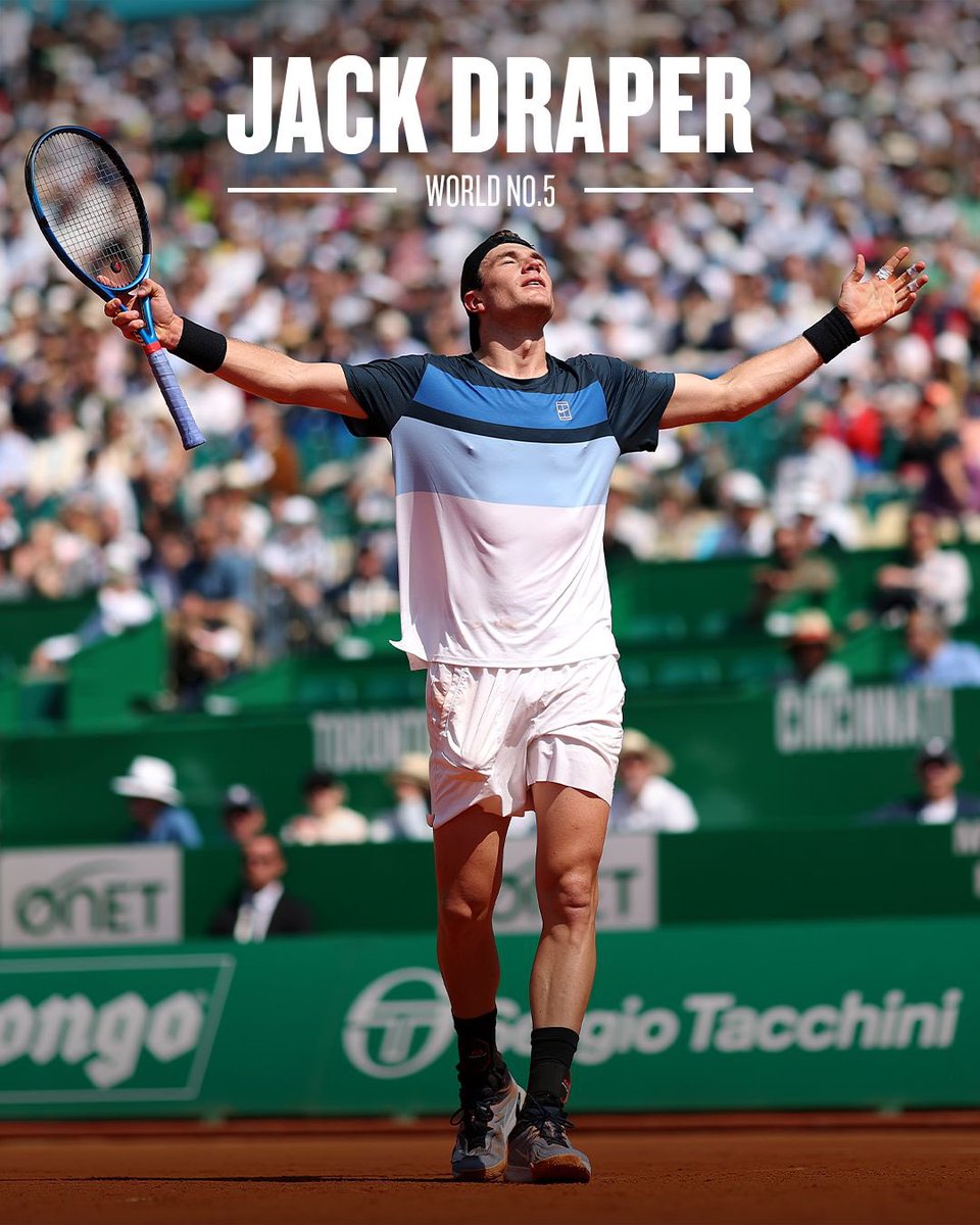 Jack Draper, World No.5. 😍🌟