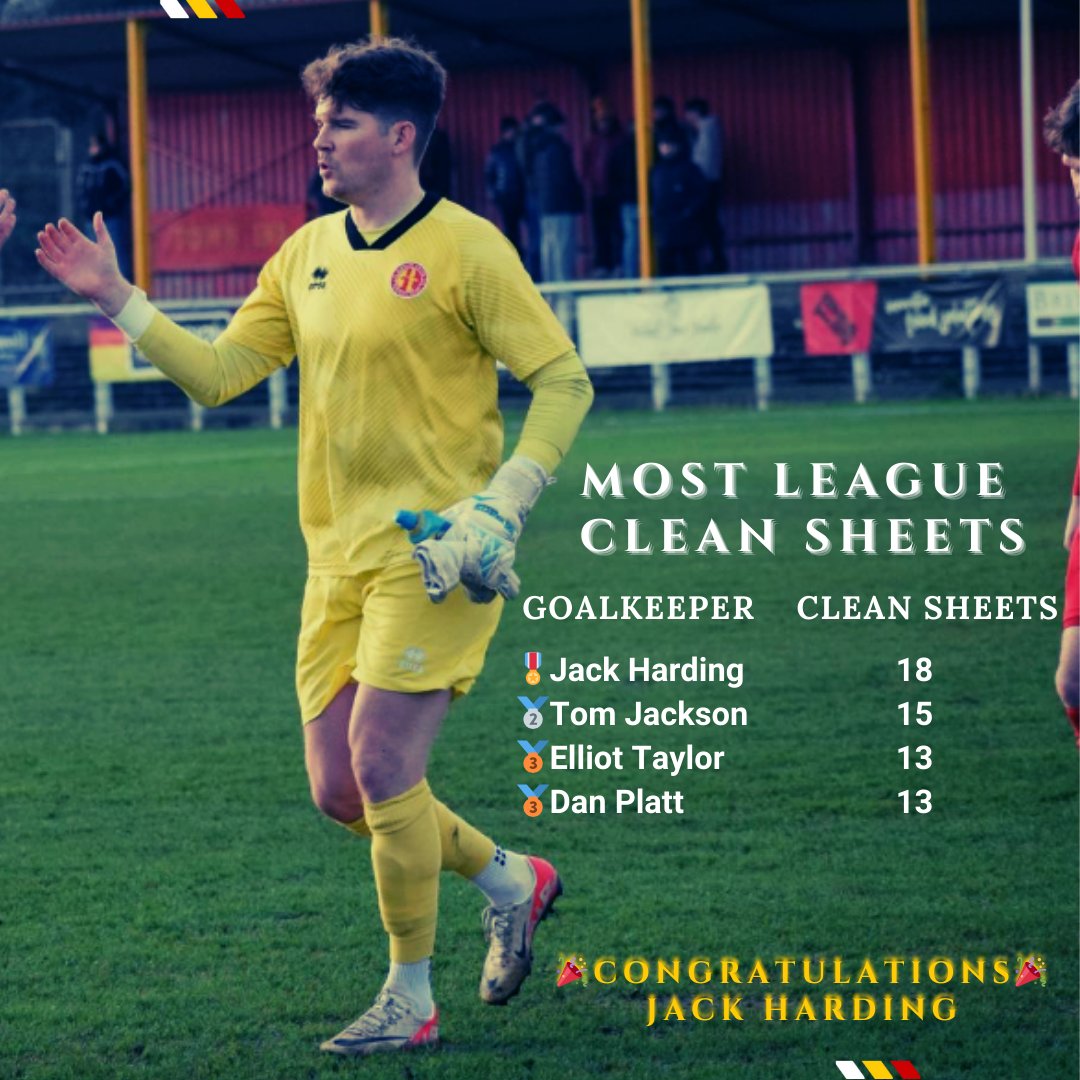 Congratulations to our very own Jack Harding for achieving the most clean sheets in the Southern League Premier Central 2024/25 season‼️ 

A massive milestone and a true testament to his hard work, leadership, and unbeatable presence between the posts! 🧤 

Take a bow, Jack! 🙏