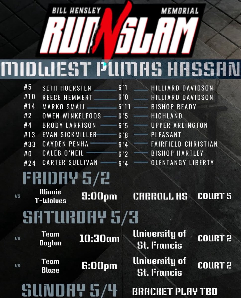 I will be playing this weekend with <a href="/MidwestHassan/">Midwest Basketball Club Hassan</a> in Fort Wayne!  Excited to jump in with this team!   Schedule ⬇️