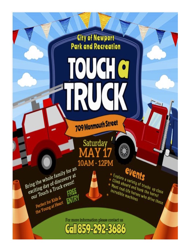 Mark your calendars for Touch-a-Truck on May 17. Free entry and fun for all ages. Come see, touch, and explore your favorite big trucks!