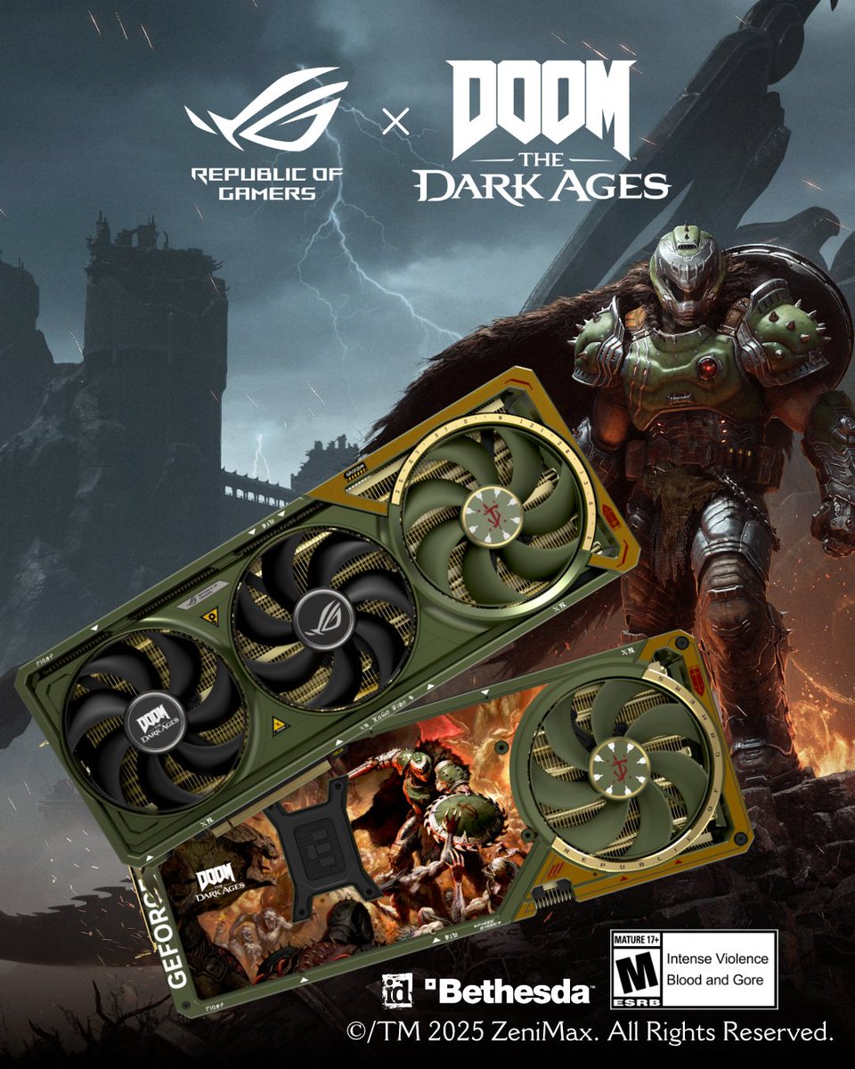 30 years of ASUS GPU's & 30+ years of DOOM! Behold our latest collab with @bethesda the limited-edition #ROG Astral GeForce RTX 5080 DOOM EDITION graphics card Stand And Fight in 30 years of ASUS GPU's & 30+ years of DOOM! Behold our latest collab with @bethesda the limited-edition #ROG Astral GeForce RTX 5080 DOOM EDITION graphics card Stand And Fight in