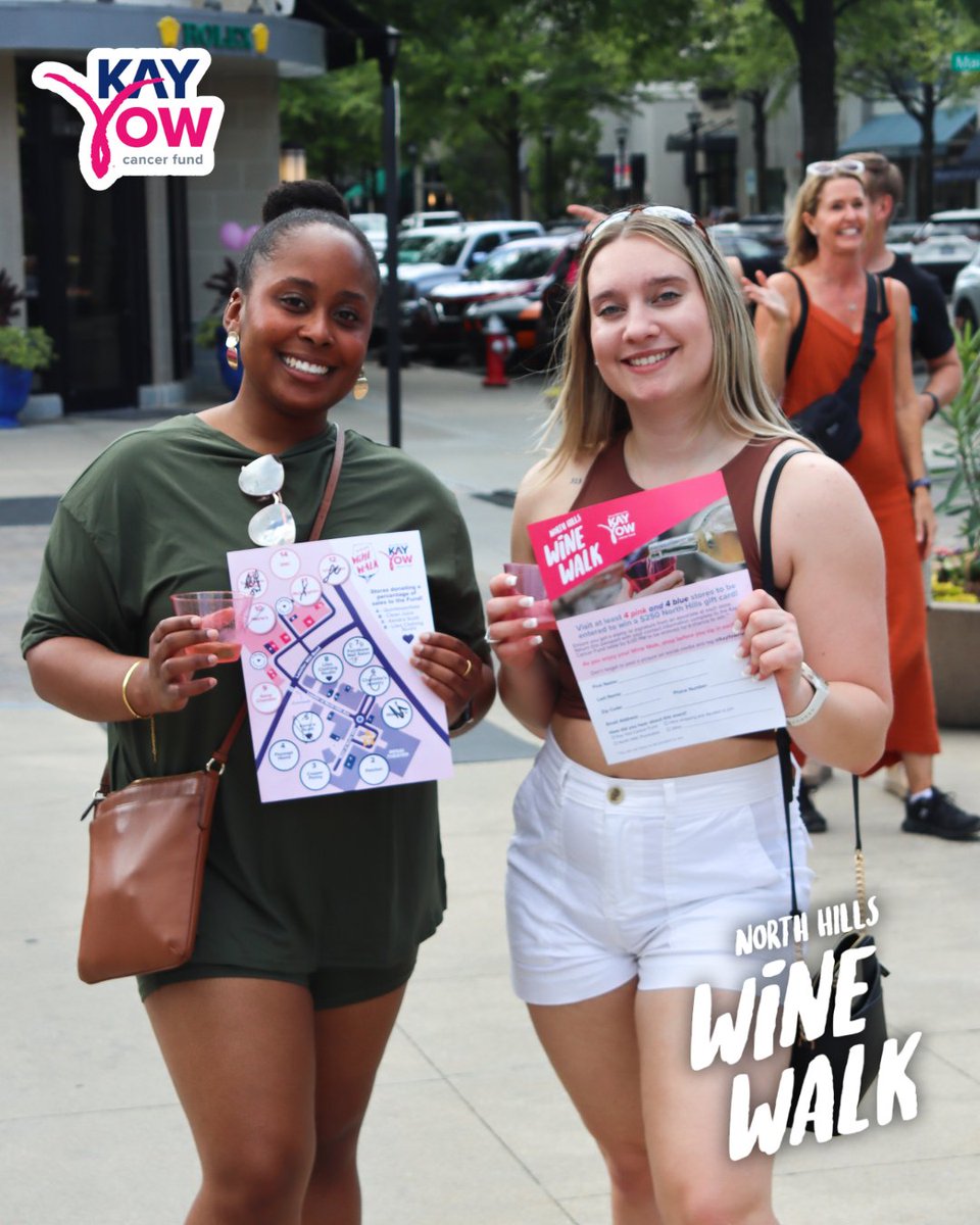 The Wine Walk is on! Grab your friends and join us this Saturday, May 3 from 3-6 PM. 
For a $25 donation, sample over 15 wines and enjoy a stroll around North Hills! 
Register today by using the link below or visiting  our website!

support.kayyow.com/event/north-hi…