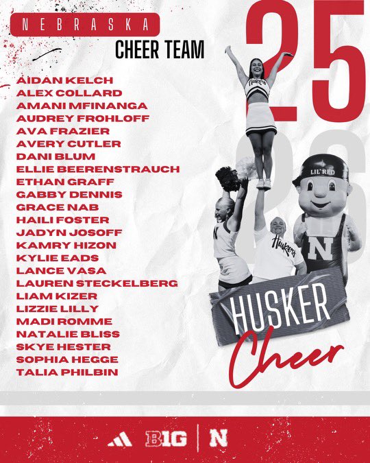 Husker Nation, please welcome your 2025-26 Husker Spirit Squad ❤️🌽

#GBR