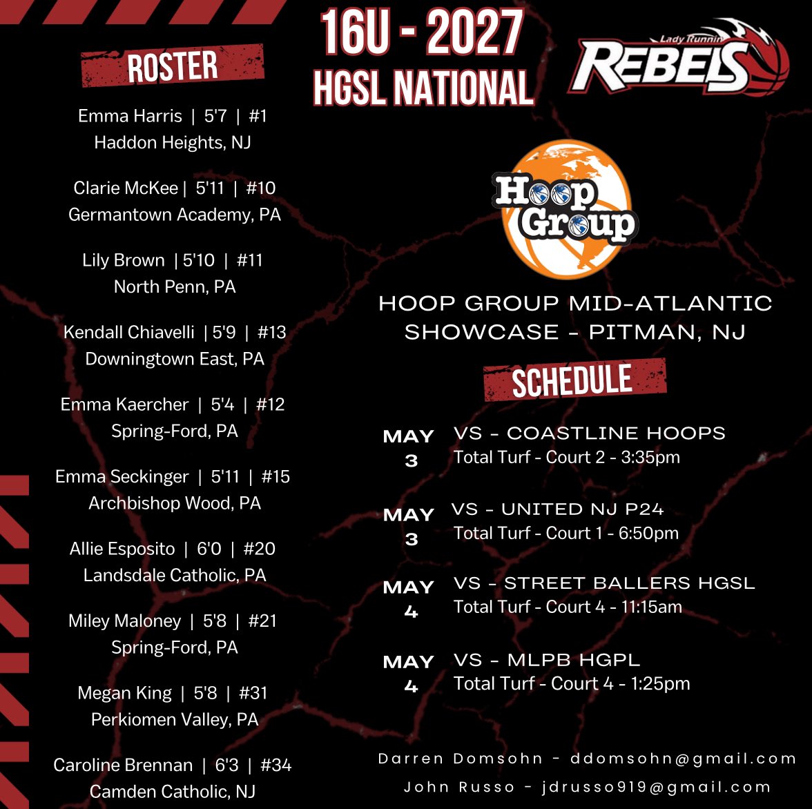 Lady Runnin Rebels (@ladyrunnin) on Twitter photo The schedule for this weekends <a href="/hgsl_girls/">Hoop Group Girls</a> event is up!! Here is our 2027 HGSL National teams slate of games 👇
#keeprunnin The schedule for this weekends <a href="/hgsl_girls/">Hoop Group Girls</a> event is up!! Here is our 2027 HGSL National teams slate of games 👇
#keeprunnin