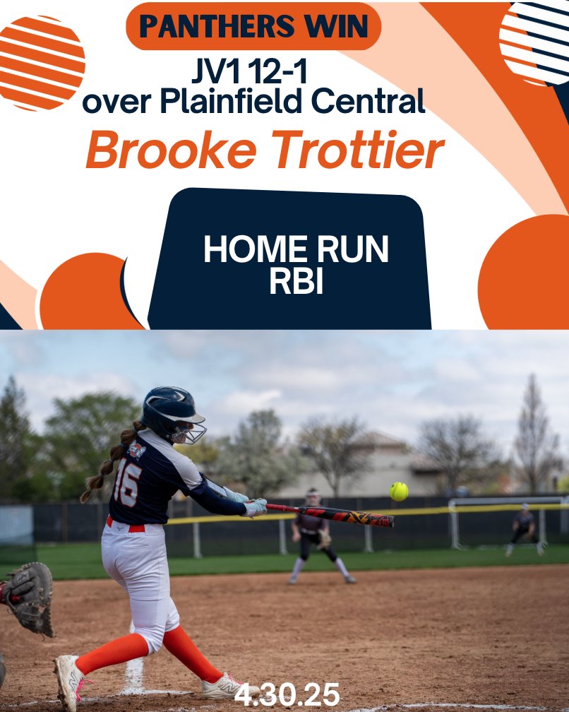Panthers take the win over Plainfield Central 12-1
<a href="/MayaZamora26/">Maya Zamora</a> had a double 
Jenna Blaskey went 2 for 4 with 2 RBIs &amp; 2 Runs
<a href="/Addibaum2027/">Addison Baumgartner</a> dominated the circle in 5 innings with 6 strikeouts
<a href="/brooketrottier/">Brooke Trottier</a> completely crush the ball on a 3 and 2 count HOME RUN &amp; 1 RBI