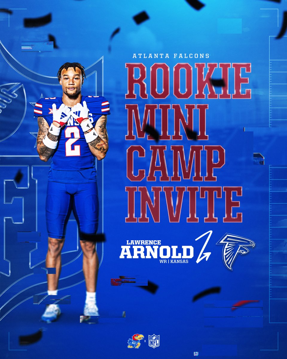 Kansas Football (@ku_football) on Twitter photo Atlanta bound! 🔴⚫️
LJ is headed to <a href="/AtlantaFalcons/">Atlanta Falcons</a> rookie minicamp
#RockChalk x <a href="/LjArnold318/">Lawrence Arnold Jr</a> Atlanta bound! 🔴⚫️
LJ is headed to <a href="/AtlantaFalcons/">Atlanta Falcons</a> rookie minicamp
#RockChalk x <a href="/LjArnold318/">Lawrence Arnold Jr</a>