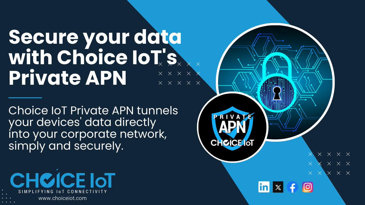 Solution Providers: Secure your data with <a href="/ChoiceIoT/">Choice IoT</a>'s Private APN!
Want to learn how our Private APN helps you. Click hubs.ly/Q03jYmL00
#IoT #iotconnectivity #tmobile #1SIM #5G #iotsim #choiceiot