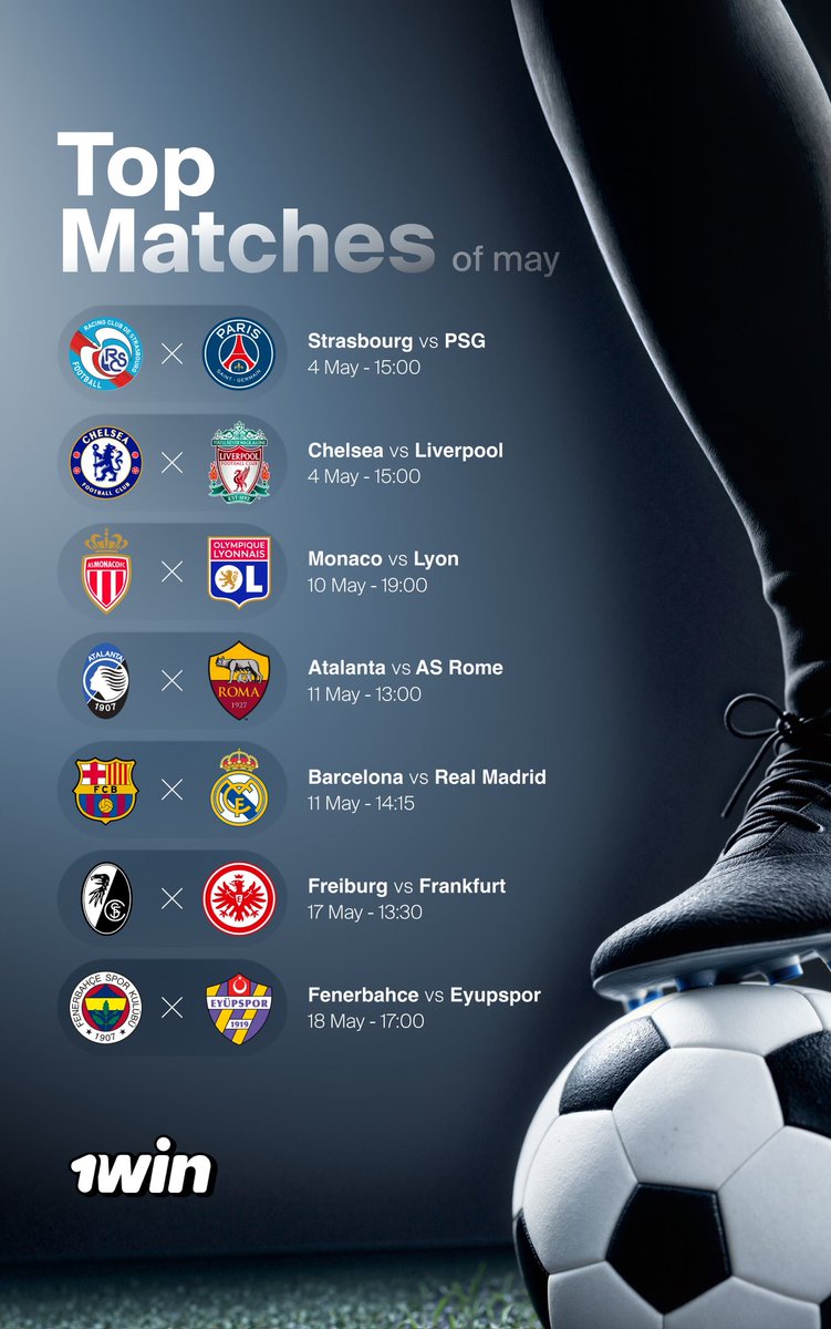 🎁 500$ BONUS -&gt; 1wioyh.com

 🌟 MUST-WATCH MATCHES OF MAY

May is heating up with unmissable football drama!

These are the matches that deserve a front-row seat (and maybe a cheeky bet 👀).

🎯 Boost the joy — bet on 1win!

#Taksim #الهلال_الاهلي #1MAYIS