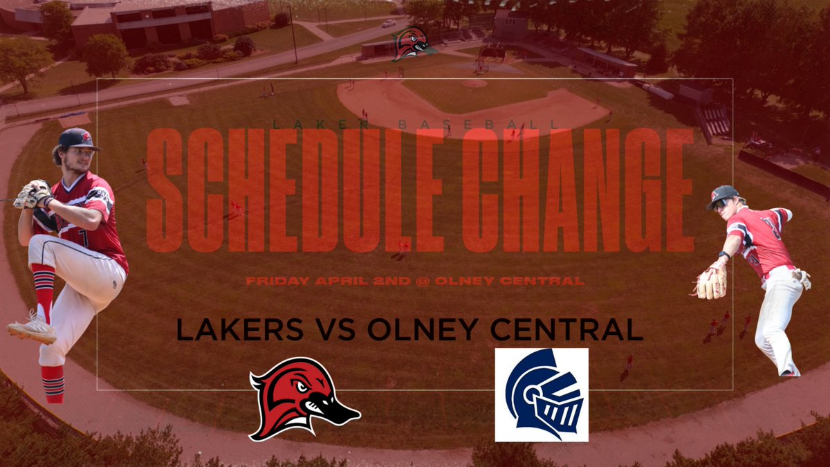 Lake Land Baseball (@llc_baseball) on Twitter photo Lakers have a schedule change as we will now be traveling to Olney Central tomorrow for game 1 of this <a href="/gracsports/">GRACsports</a> baseball series.
#LakerUp #L4L Lakers have a schedule change as we will now be traveling to Olney Central tomorrow for game 1 of this <a href="/gracsports/">GRACsports</a> baseball series.
#LakerUp #L4L
