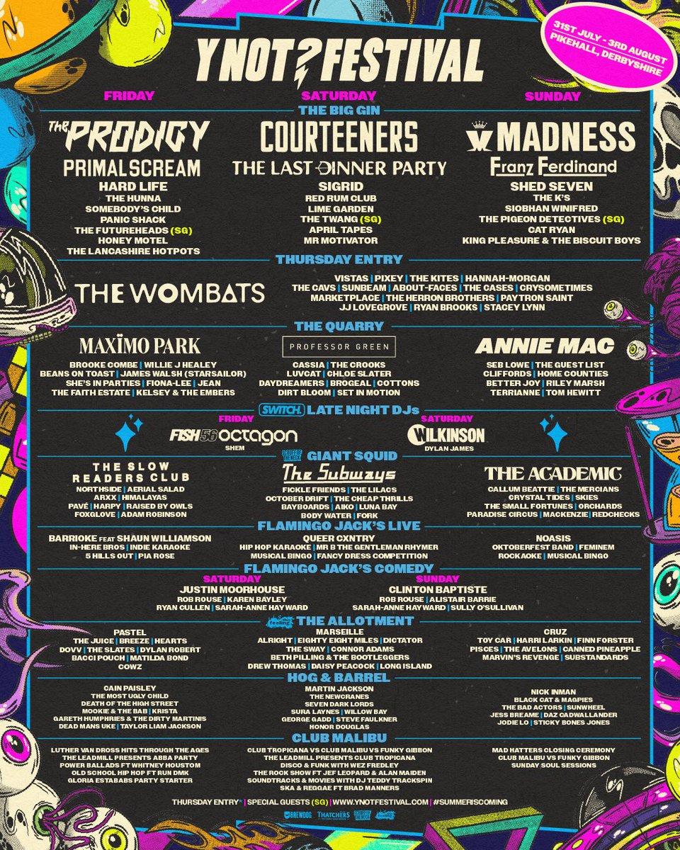 We're over the moon to announce we're heading to the Peak District in August to play The Allotment stage hosted by <a href="/This_Feeling/">This Feeling</a> at <a href="/ynotfestival/">Y Not Festival ⚡</a> !
Make sure you get yourselves a ticket ASAP as they’re gonna go quick! 
 
Tickets - ynotfestival.com/tickets/