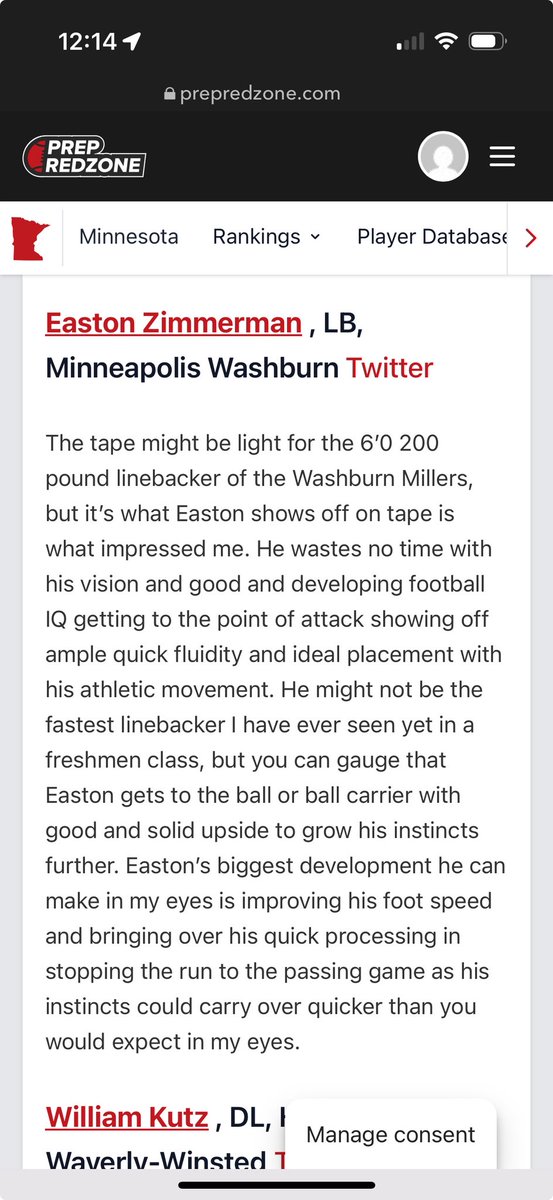 Thank you for the write up
<a href="/PrepRedzoneMN/">Prep Redzone Minnesota</a> <a href="/NWahlScouting/">Nate Wahl</a>