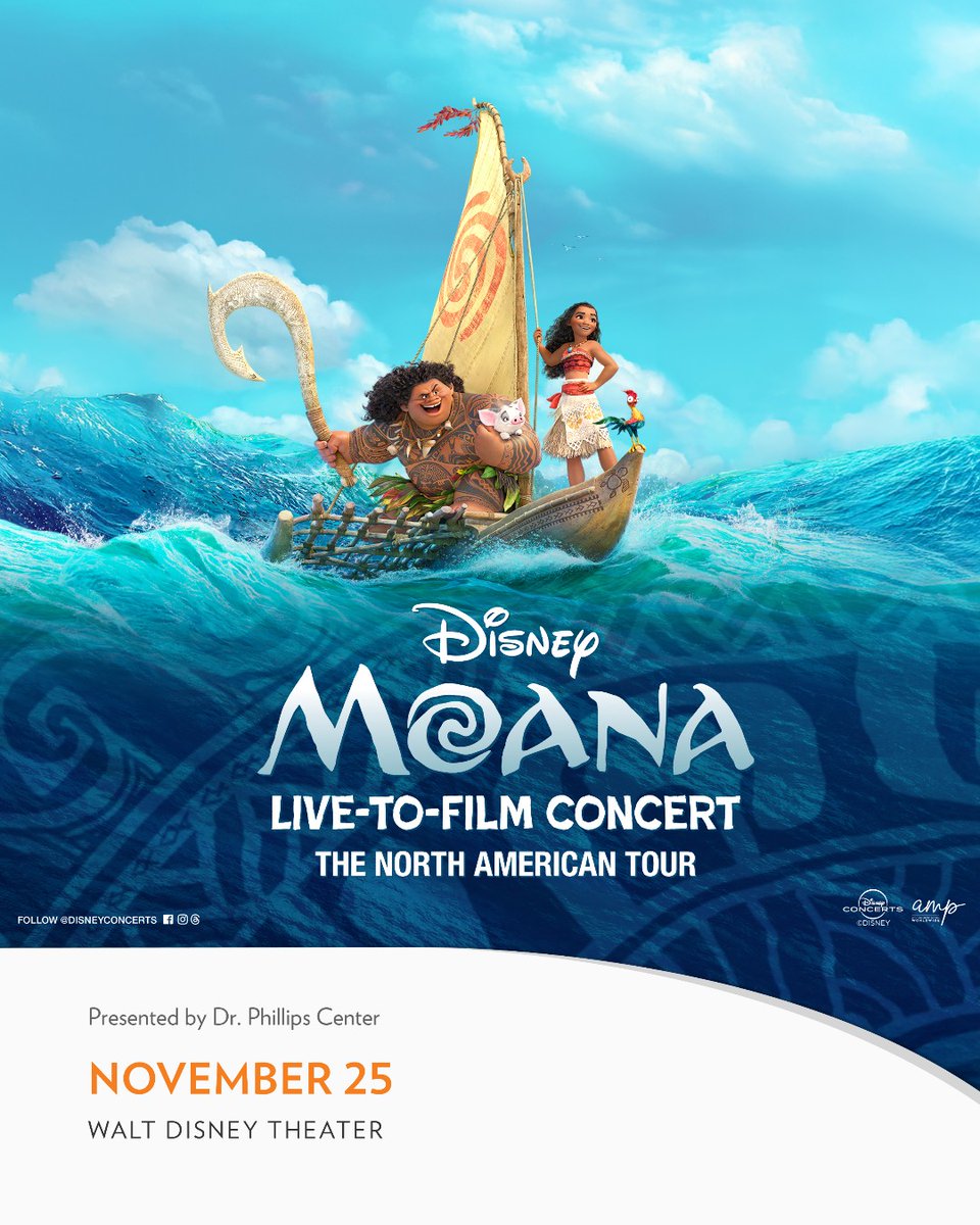 Moana in Concert takes over Walt Disney Theater on November 25. Hear the beloved soundtrack performed live while the film plays on the big screen!

Tickets on sale tomorrow at 10:00 A.M. 
bit.ly/4lRzQOd