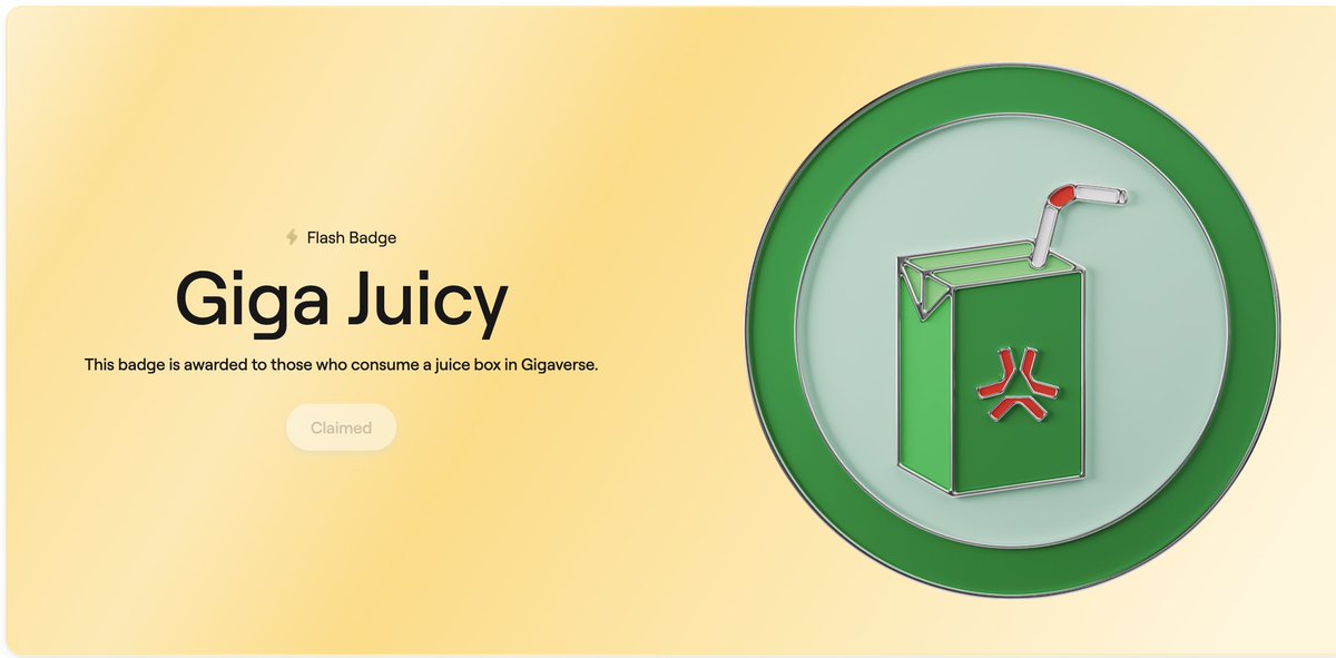 the official GIGA JUICY <a href="/AbstractChain/">Abstract</a> badge is now LIVE. ✳️

here's how you can claim it: