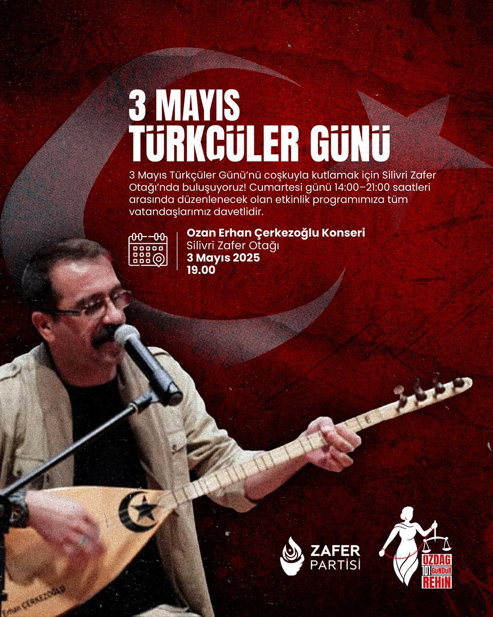 3 Mayıs Türkçüler Günü’nü coşkuyla kutlamak için Silivri Zafer Otağı’nda buluşuyoruz!

Program kapsamında:
•Yarışmalar
•Konserler
•Voleybol Turnuvası
•Okçuluk Atışları
•Çocuklara özel animasyonlar ve ikramlar

Silivri’deki Zafer Otağı’mızda, 3 Mayıs Türkçüler Günü