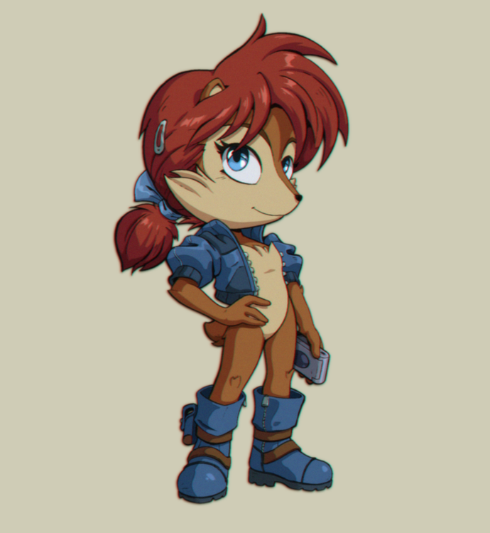 KnotholeTeam's tweet photo. What's that? Oh, nothing. Just Princess Sally Acorn being all Princess and Acorn like!

We've been tweaking some of the designs (like the SWATbots) though this tweaked outfit design won't be used. But we figured we'd share it anyway because SALLY!

#SonicTheHedgehog #SallyAcorn https://t.co/rIig5YZscK