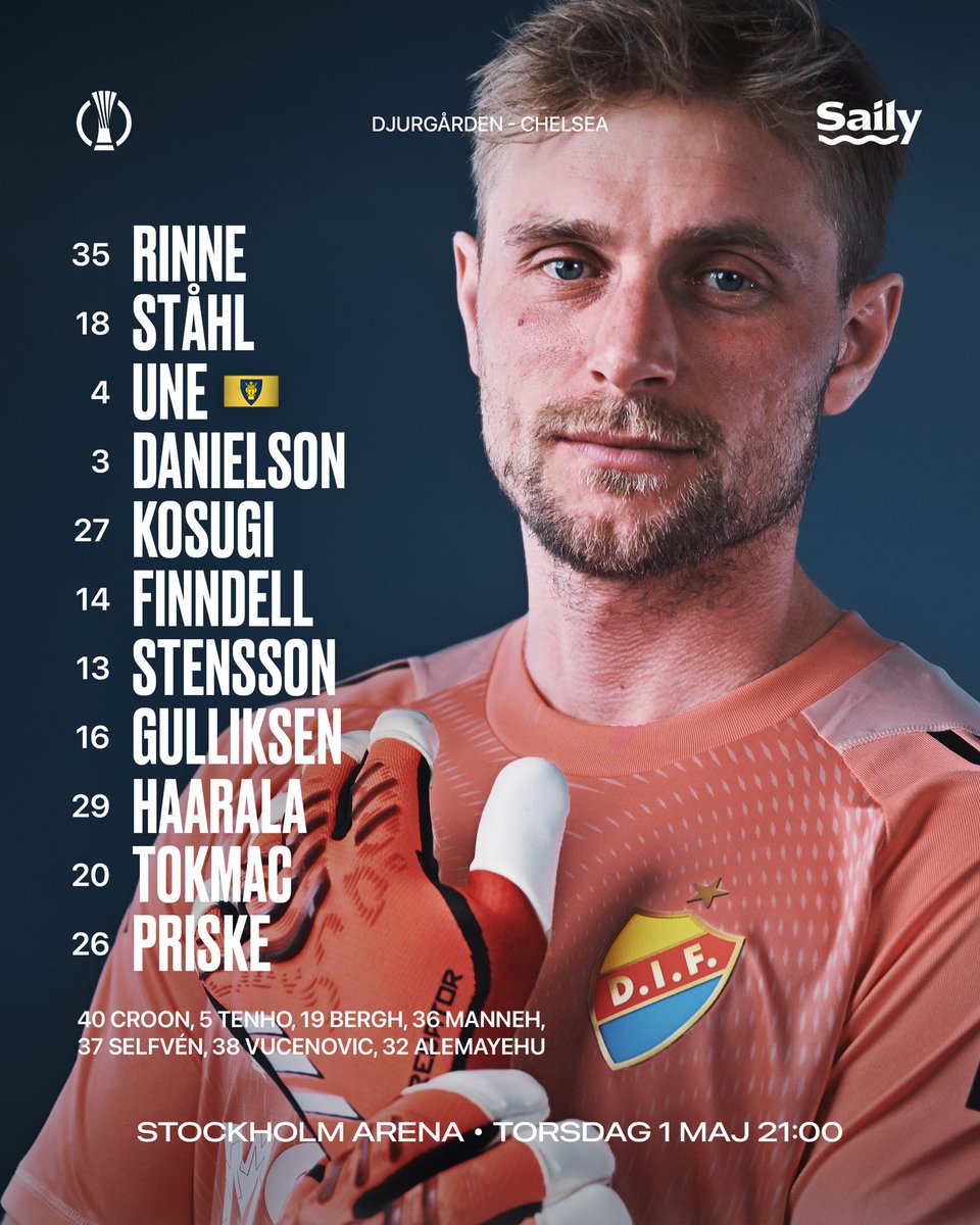 Startelvan mot Chelsea FC i semifinalen av UEFA Conference League💪

Matchinformation på DIF.se