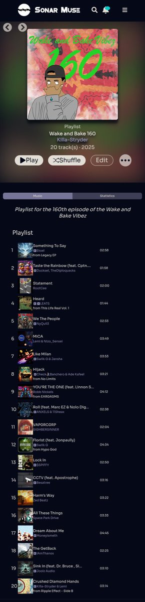 Kamikaze Monsutā (@killastryder) on Twitter photo This weeks playlist consists of songs by
<a href="/RootCee/">RootCee</a>
<a href="/TheDiploquacks/">DucksetDiploquacks</a>
<a href="/LEATSworld/">🌞 LEATS World 🌍</a>
<a href="/Eksel_ENT_/">Eksel ENT 💎</a>
<a href="/BranchedOff/">BranchedOff</a>
<a href="/SIGHB3RSINN3R/">Ƨ!G⧦BΣR🪞</a>
<a href="/stevespiffler/">SPIFFY</a>
<a href="/XRPLemi/">Lemi 🌊</a> <a href="/Nizo_Sensei/">Nizo_Sensei</a>
<a href="/SwPartybus/">NyQuil3</a>
<a href="/SwilkG/">Swilk G</a> <a href="/janshafn/">Jansha</a>
<a href="/RobbNickels/">Robb Nickels #IMU Founding Team🎤🫅🏿</a>
<a href="/JoolzAudio/">Joolz</a>
<a href="/anXelsNFT/">ANXELS | #Believe</a> <a href="/k1ll3r_k/">Kill3r-K</a> <a href="/11SheaX/">SHΣA 🌖</a>
<a href="/CheckBanchero/">CHECK</a>
<a href="/THEREALSECTION8/">IAmThanos</a>
+ More This weeks playlist consists of songs by
<a href="/RootCee/">RootCee</a>
<a href="/TheDiploquacks/">DucksetDiploquacks</a>
<a href="/LEATSworld/">🌞 LEATS World 🌍</a>
<a href="/Eksel_ENT_/">Eksel ENT 💎</a>
<a href="/BranchedOff/">BranchedOff</a>
<a href="/SIGHB3RSINN3R/">Ƨ!G⧦BΣR🪞</a>
<a href="/stevespiffler/">SPIFFY</a>
<a href="/XRPLemi/">Lemi 🌊</a> <a href="/Nizo_Sensei/">Nizo_Sensei</a>
<a href="/SwPartybus/">NyQuil3</a>
<a href="/SwilkG/">Swilk G</a> <a href="/janshafn/">Jansha</a>
<a href="/RobbNickels/">Robb Nickels #IMU Founding Team🎤🫅🏿</a>
<a href="/JoolzAudio/">Joolz</a>
<a href="/anXelsNFT/">ANXELS | #Believe</a> <a href="/k1ll3r_k/">Kill3r-K</a> <a href="/11SheaX/">SHΣA 🌖</a>
<a href="/CheckBanchero/">CHECK</a>
<a href="/THEREALSECTION8/">IAmThanos</a>
+ More