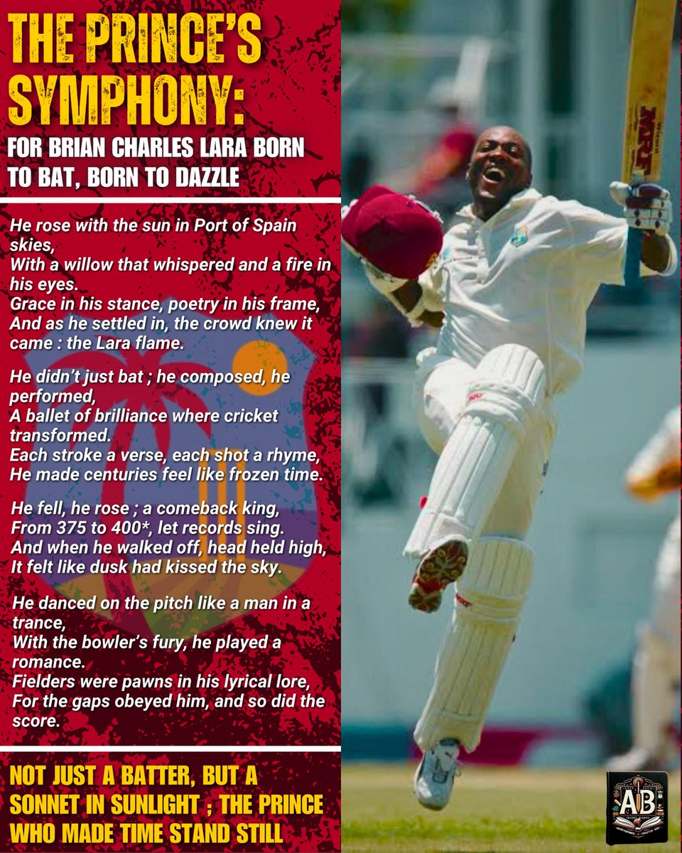 May 2nd, A date when magic was born thrice.
The Rock raised an eyebrow with charisma unmatched.
David Beckham bent the world to his will.
Brian Lara: What Can I say about his genius, wrote this poem though as he made the game sing...
Happy Birthday to eternal entertainers!