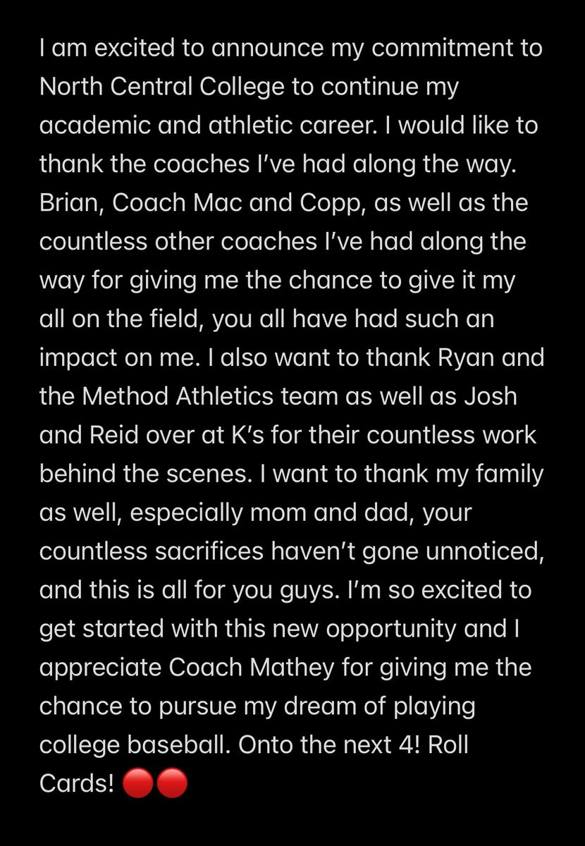 #commited <a href="/nccbaseball/">NCC Baseball</a> <a href="/ChicagoELITE18u/">Brian Forystek</a> <a href="/LWEastBaseball/">LW East Baseball</a> <a href="/PrepBaseballIL/">Prep Baseball Illinois</a>