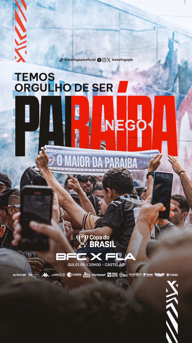 Temos orgulho da nossa terra, das nossas lutas e do nosso futebol. Temos orgulho de ser PARAÍBA. 

#BeloSAF #OrgulhoDeSerParaiba #CopadoBrasil #BFCxFLA