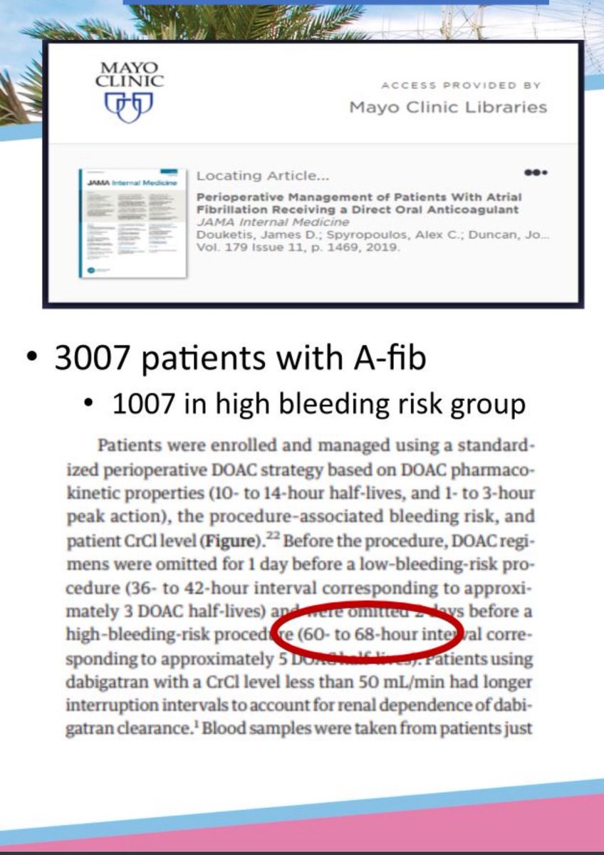 When the next cardiologist tries to argue that the PAUSE trial only says to hold for two days instead of three, remind them that the trial defined “two days” as 68 hours #ASRASPRING25 <a href="/SLKoppMD/">Sandy Kopp</a> #ASRA50