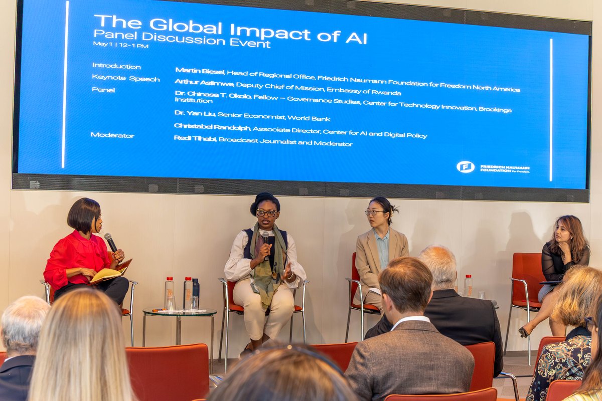 Rwanda in USA (@rwandainusa) on Twitter photo Today, DCM <a href="/aasiimwe/">Arthur Asiimwe</a> delivered a keynote at the panel “The Global Impact of AI,” in Washington DC highlighting Rwanda’s AI vision and Africa’s growing leadership in shaping ethical, inclusive AI solutions.
“ #Rwanda has established several centers of excellence in Al & data Today, DCM <a href="/aasiimwe/">Arthur Asiimwe</a> delivered a keynote at the panel “The Global Impact of AI,” in Washington DC highlighting Rwanda’s AI vision and Africa’s growing leadership in shaping ethical, inclusive AI solutions.
“ #Rwanda has established several centers of excellence in Al & data
