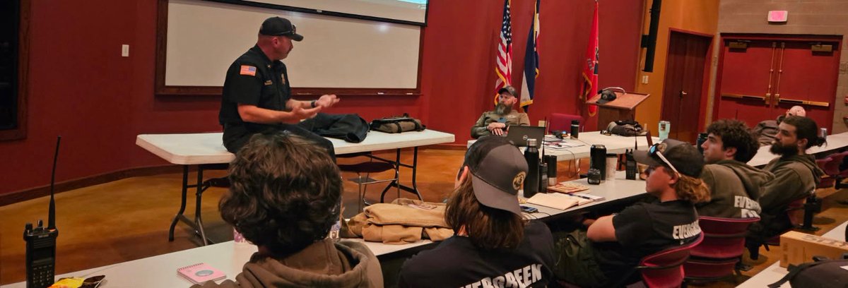 DFPC's Regional Training Officer leads an RT-130 class for Evergreen Fire/Rescue. RT-130, or the Wildland Fire Safety Training Annual Refresher (WFSTAR) is required for designated positions in order to maintain currency, for all personnel assigned to positions with fireline