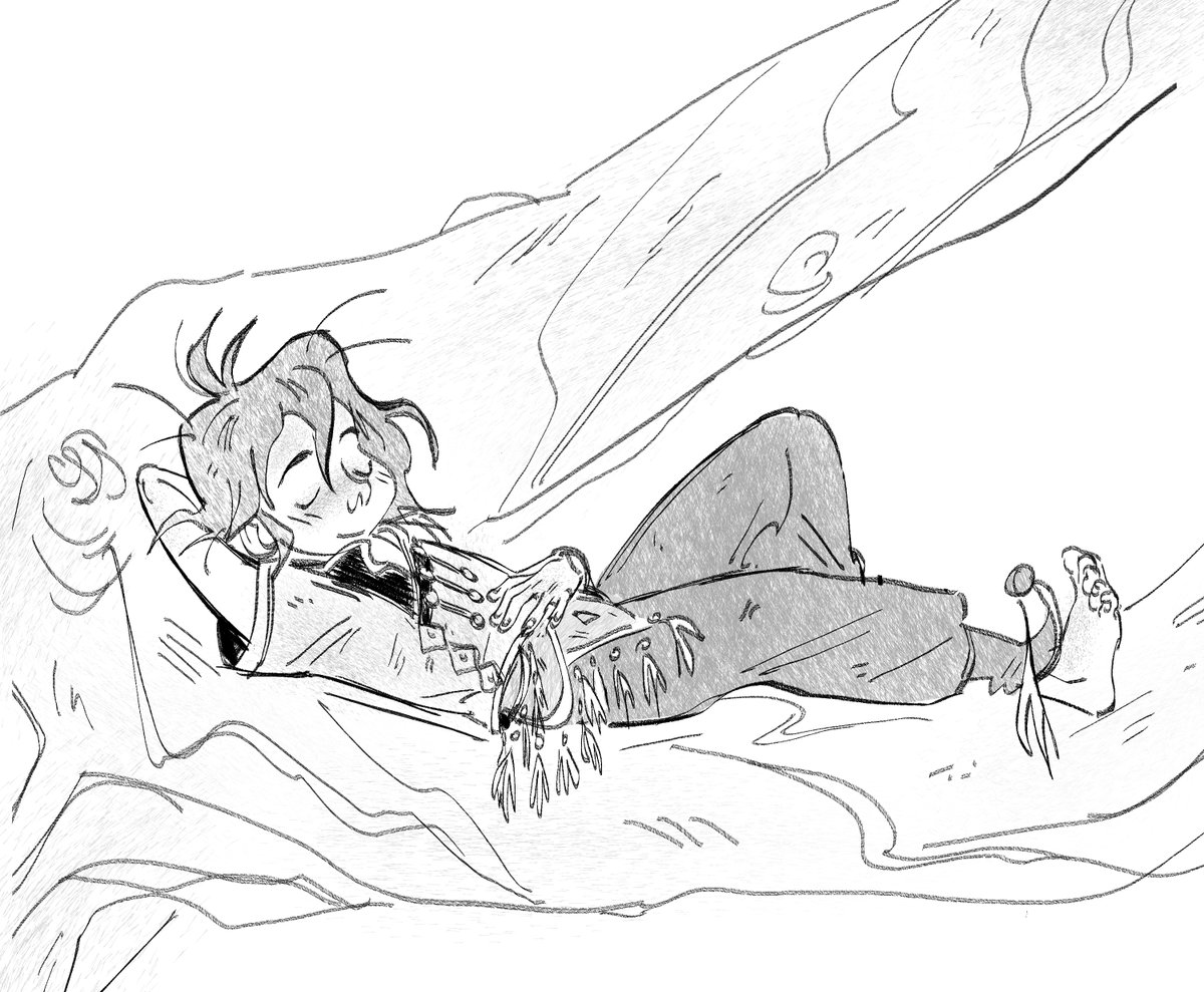 Witchzouu's tweet image. A well-deserved rest 😭 Coustas my sweet boy #とんがり帽子のアトリエ #Δ帽子 #witchhatatelier