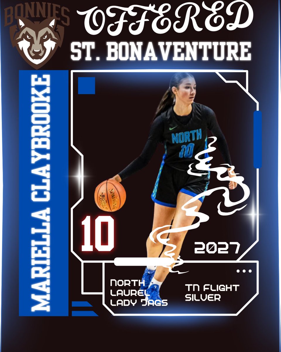 mariella claybrook (@mariella_c1) on Twitter photo After a great call, I am blessed to receive an offer from <a href="/BonniesWBB/">Bonnies Women's Basketball</a> Thank you for this opportunity!!
<a href="/NorthLaurelGBK/">North Laurel GBK</a> <a href="/TNFlightEYBL/">Tennessee Flight EYBL</a> <a href="/CoachVez4/">Vez Smith</a> <a href="/CoachMahan/">Eddie Mahan</a> After a great call, I am blessed to receive an offer from <a href="/BonniesWBB/">Bonnies Women's Basketball</a> Thank you for this opportunity!!
<a href="/NorthLaurelGBK/">North Laurel GBK</a> <a href="/TNFlightEYBL/">Tennessee Flight EYBL</a> <a href="/CoachVez4/">Vez Smith</a> <a href="/CoachMahan/">Eddie Mahan</a>