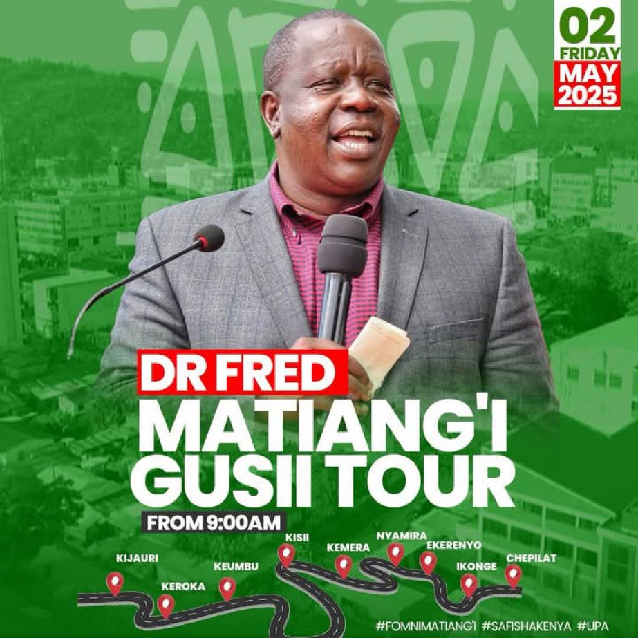 HeisMatiangi's tweet photo. Tomorrow Y'all welcomed.
#Matiangi2027 https://t.co/8OEORTr2VB