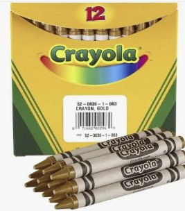 StaceySmith14's tweet photo. Did you hear??  The president just signed an executive order requiring that gold crayons are the only approved color, and boxes with other colors need to be thrown away because they are DEI Woke! @DEI https://t.co/K5Aa8LfGyI