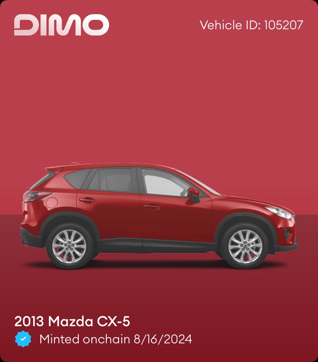 I just minted my car onchain with <a href="/DIMO_Network/">DIMO</a>