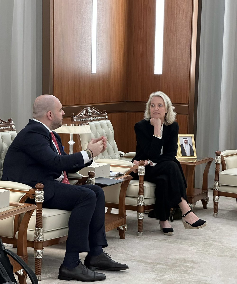 Honoured to welcome Mrs. Ditte Juul-Jørgensen <a href="/JorgensenJuul/">Ditte Juul Jorgensen</a>, Director-General for <a href="/Energy4Europe/">Energy4Europe 🇪🇺</a> at <a href="/EU_Commission/">European Commission</a> to Qatar for an official visit.

Her mission included high-level meetings with H.E. Eng. Saad Sherida Al-Kaabi, Minister of State for Energy Affairs &amp; CEO of