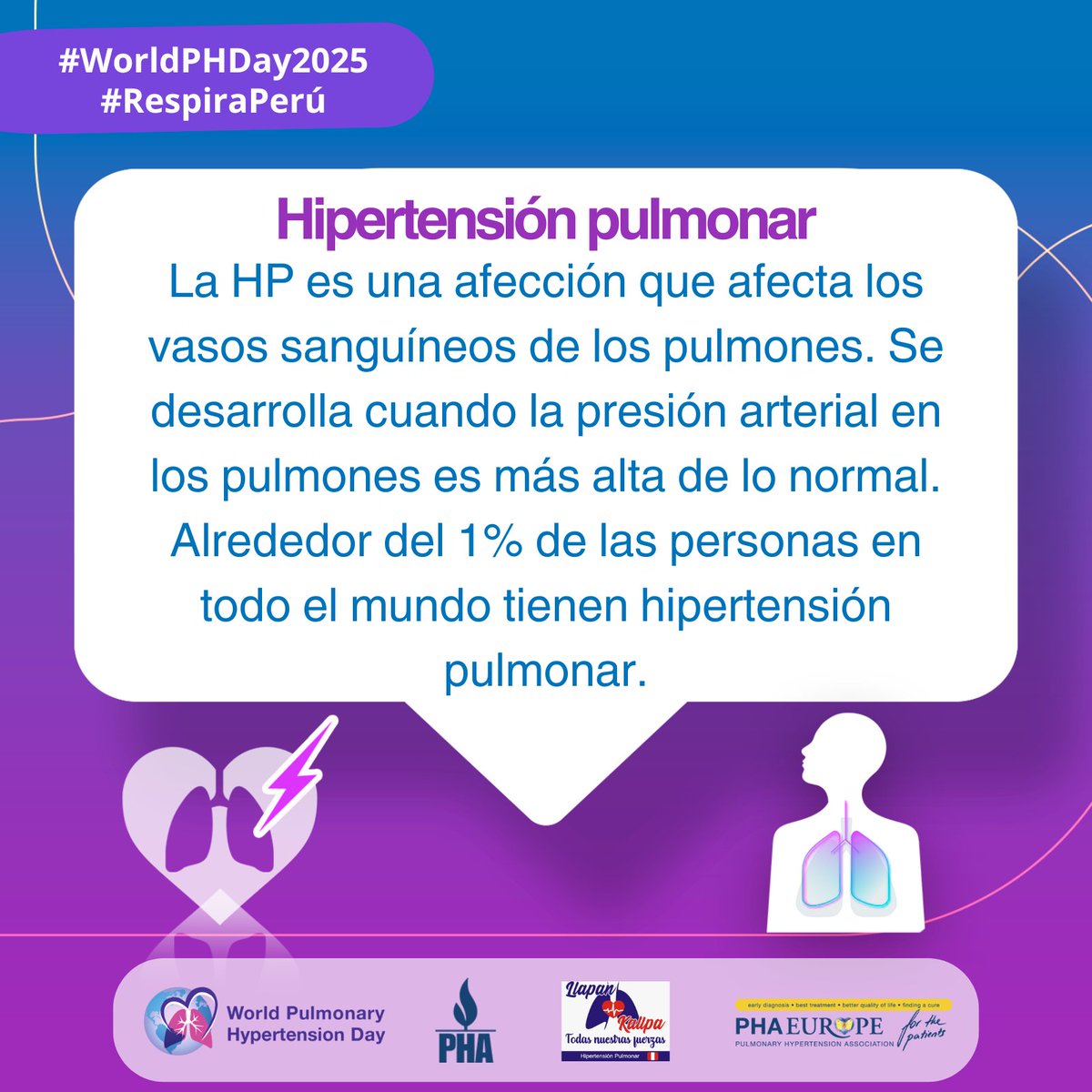 En el Perú aún tenemos muchas brechas en diagnósticos tempranos y sobre todo p' el acceso a todos los tratamientos en hipertensión pulmonar, hacemos un llamado al Gobierno para no dejar que más pacientes sigan muriendo teniendo los tratamientos para enfrentarlo. #WorldPHDay2025