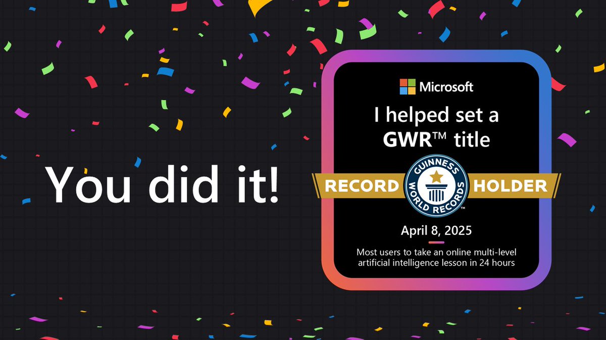 Finally! I made it. <a href="/MicrosoftLearn/">Microsoft Learn</a> <a href="/MicrosoftEduSA/">Microsoft EduSA</a> <a href="/PhutiRagophala/">Phuti Ragophala</a> 

techcommunity.microsoft.com/blog/microsoft…
Unbelievable ! Thank you Microsoft Education!🇿🇦👋