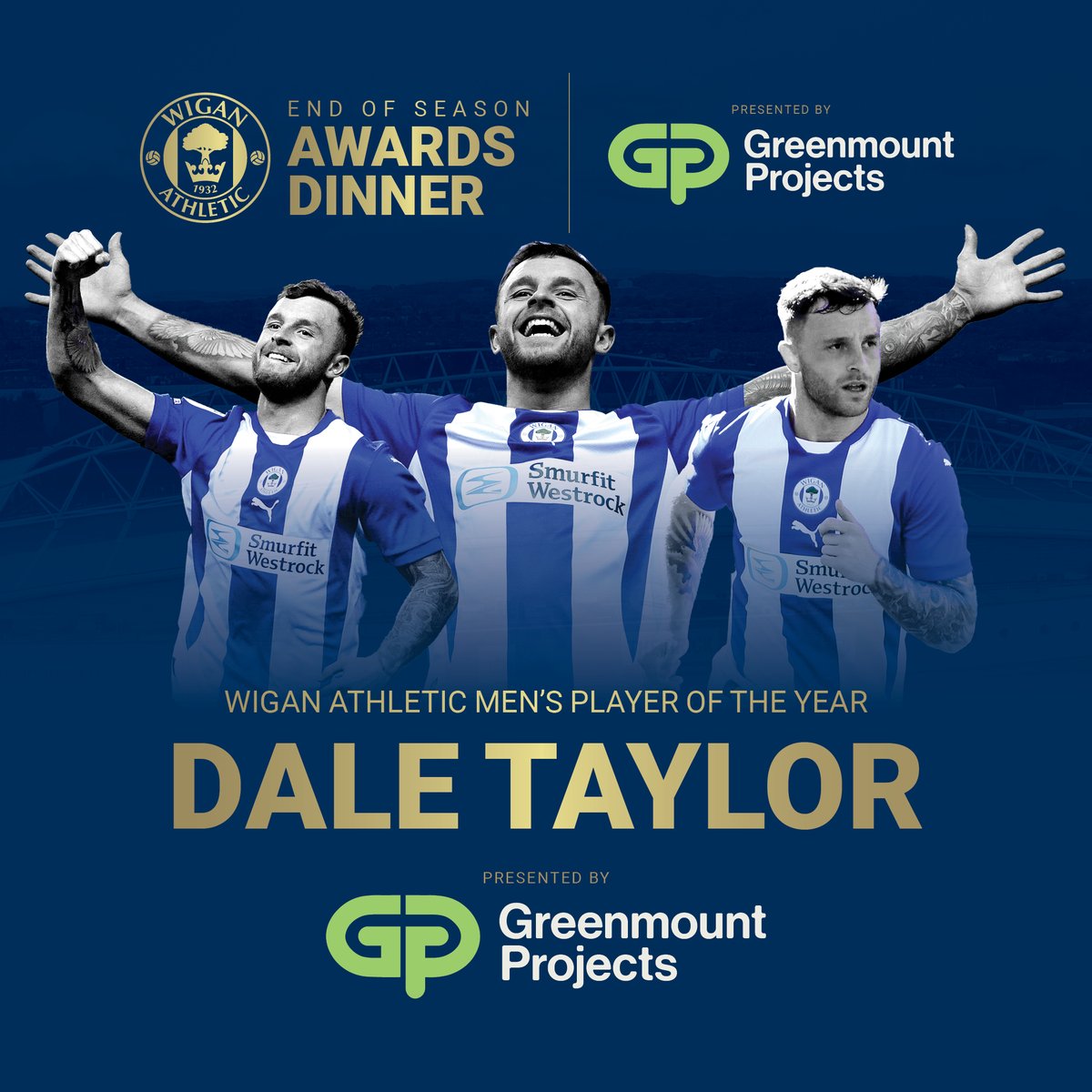 It’s time for our final prize of the night! 🏆

Winning his second award of the evening, Dale Taylor is your 2024/25 Men's Player of the Year! 💙

Proudly sponsored by Greenmount Projects 🤝

#wafc 🔵⚪️