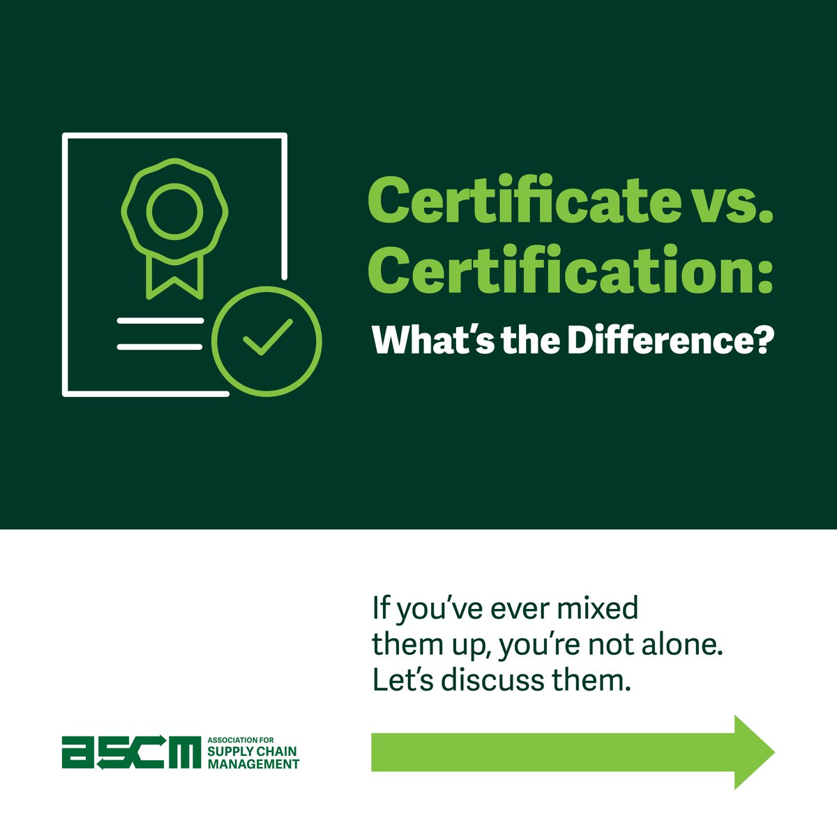 ascm_hq's tweet photo. Certificate or Certification? It’s a common question and the answer can shape your supply chain career. Read our thread to learn the difference, when each makes sense, and how ASCM supports you at every stage.

#supplychain #education #ascm #apics https://t.co/1JYRfTvHY8