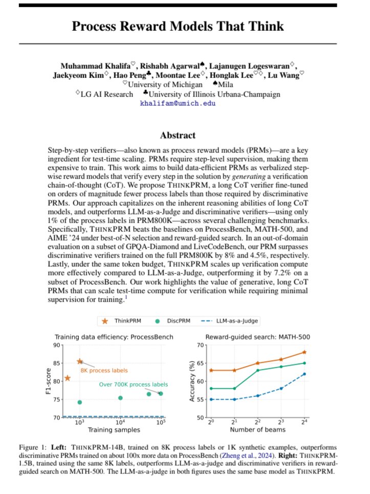 Going beyond verifiable domains, we still need reward models, which will likely be generative verifiers! Recent papers along this direction: 

1. Scaling RL with RMs on "synthetic" prompts @ ICML25

2. Step by Step Verifiers That Think -- Better perf than PRM800K with 1K labels