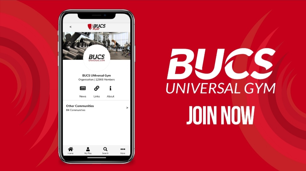 Member incentive 👇
Did you know that your sports membership entitles you to 
register for <a href="/BUCSsport/">BUCS</a> UNIversal Gym. This allows you to utilise your membership at participating university gyms around the country. Check out our Sports Ap NOW for full details how to register 🔴⚫