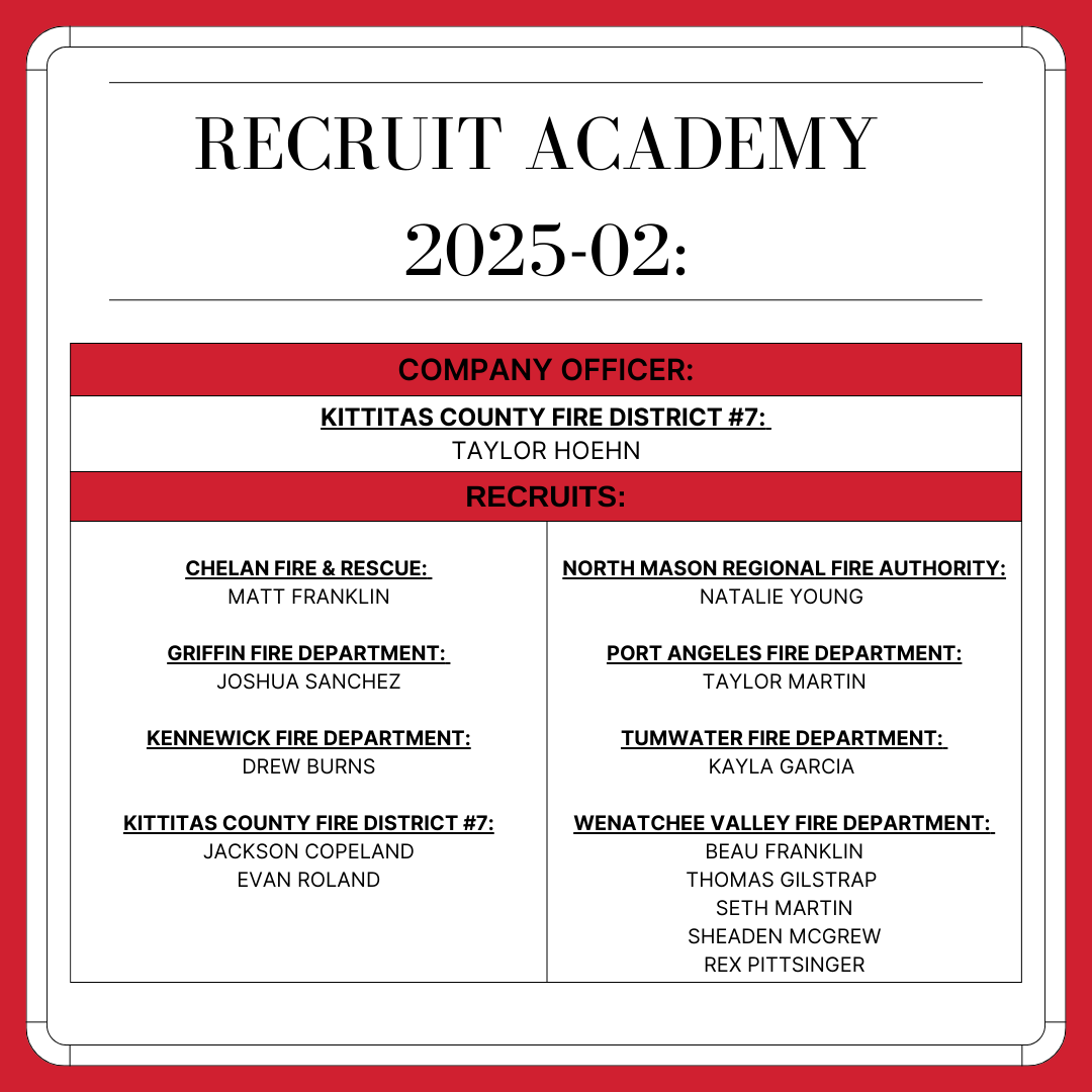 The #WAFTA welcomes #RA2502! The next twelve weeks will build them as firefighters and as individuals. Good luck, 25-02!  #WAFTA #WAFireAcademy #Firefighters #Firefighter #WAFirefighters #WAFirefighter #WAFireAcademy