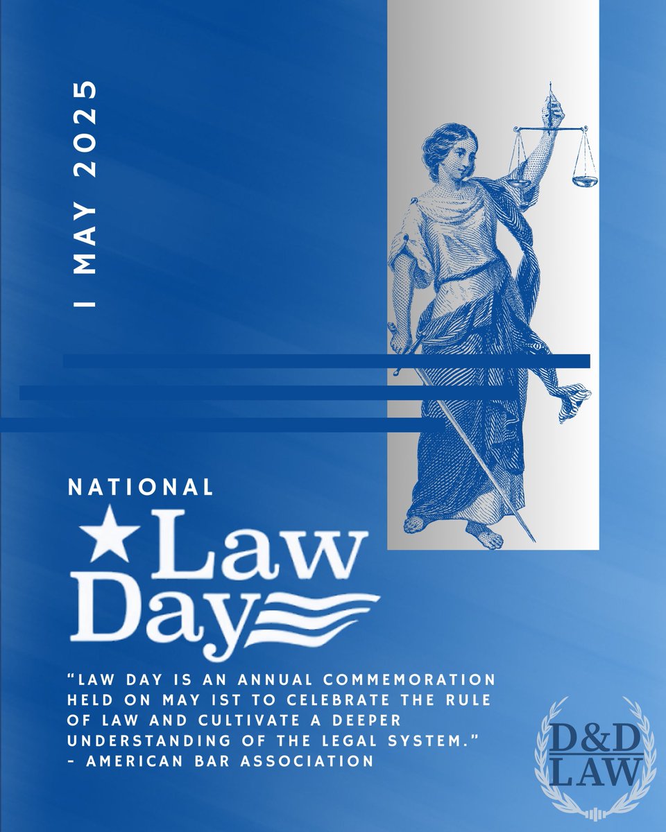 DandD_Law's tweet photo. Today, we celebrate the foundation of our democracy- justice, equality, and the rule of law. Happy Law Day 2025! ⚖️#LawDay2025 #JusticeMatters https://t.co/EXNweWlsPt