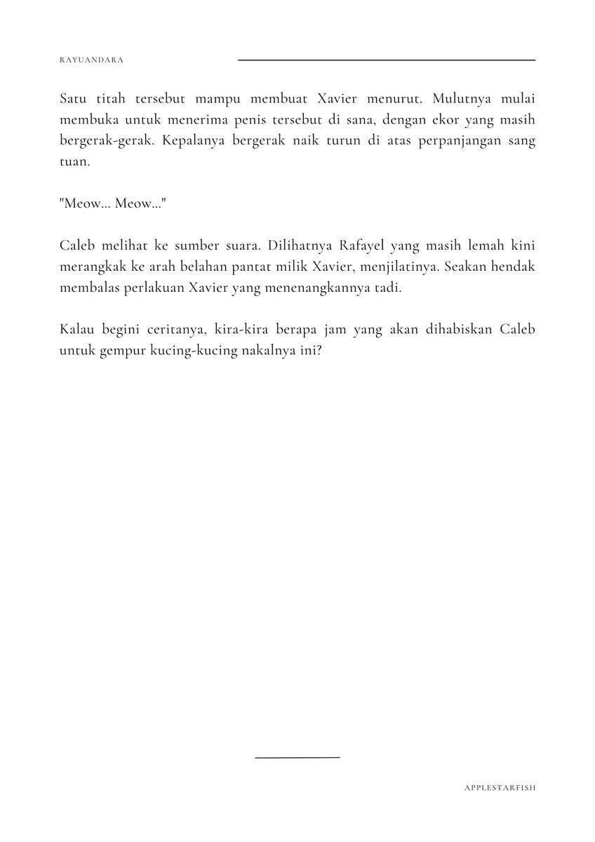 rayuandara's tweet photo. #applestarfish #applefish #applestar #starfish #fishstar ; Caleb x Xavier x Rafayel
Karya ini mengandung ——— 18+
Caleb lagi hukum kucing-kucing bandel. https://t.co/7VIZTU2Cjr