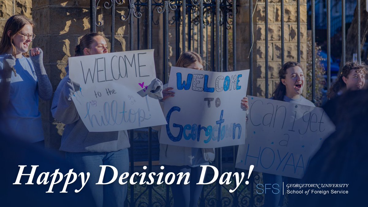 georgetownsfs's tweet image. 🎊 Congrats to our newest Hoyas on joining our SFS community! We’re so excited that you have decided to pursue your education on the Hilltop. At Georgetown, you'll grow into your potential, forge meaningful relationships and find your path. It’s time to celebrate! #DecisionDay