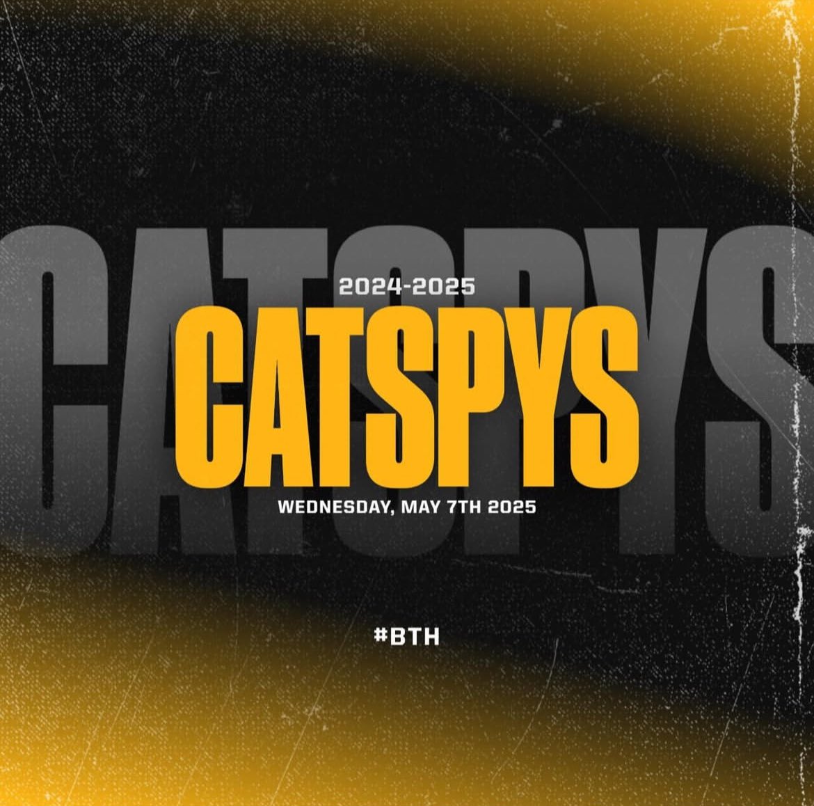 The CATSPYS ceremony will be held on May 7th at 6pm in the East Cafeteria. 

Nominees should have received an invitation and 2 tickets from their coaches. 

Due to limited space, each nominee is only allowed one guest and each person must present a ticket to enter the ceremony.