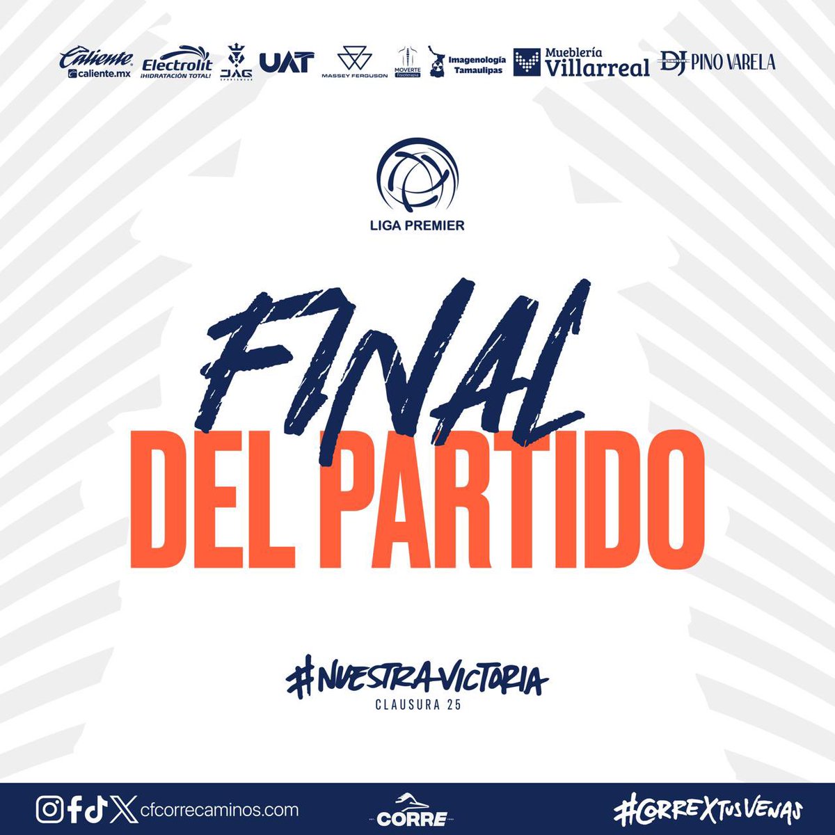 🔵 #CorrePremier |  TERMINA LA GRAN FINAL DE IDA🗣️🏟️

CORRE 2-0 LEONES NEGROS 

VAAAMOOOOS CORREEE🗣️🧡

#NuestraVictoria 🧡 #CorreXTusVenas