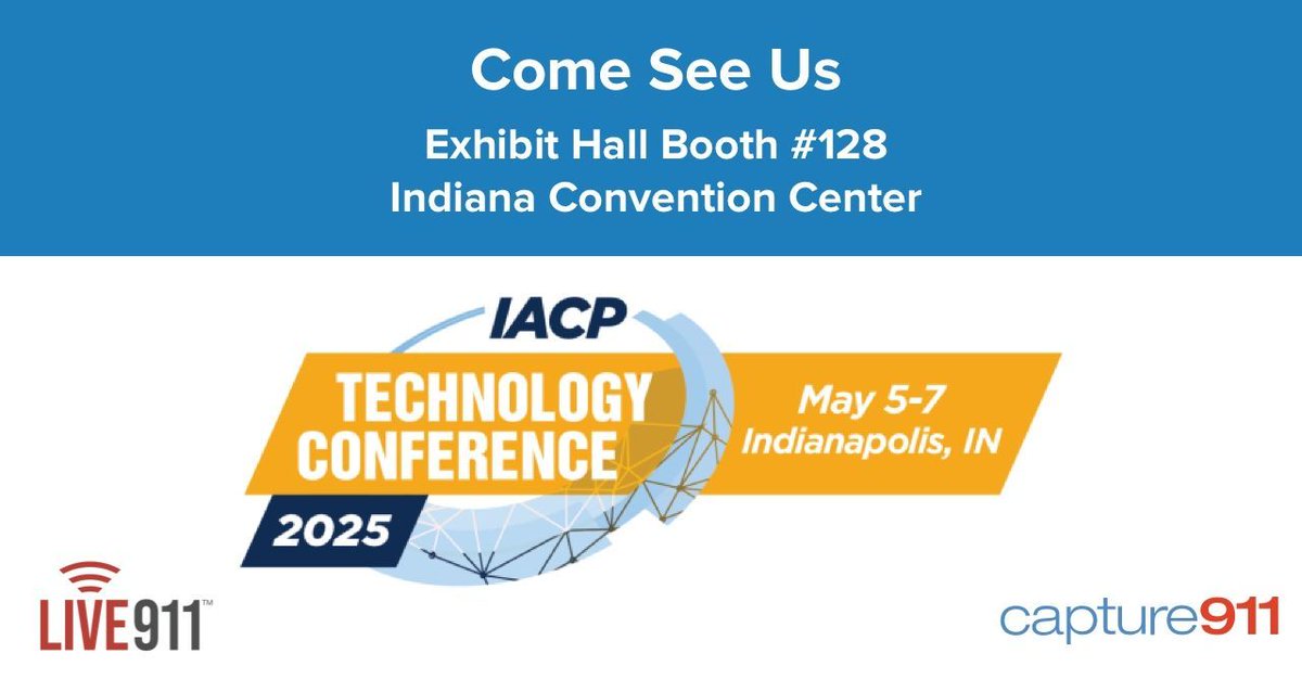 Indy, here we come! Catch us at the #IACP2025 Tech Conference from May 5–7. We're bringing real-time 911 audio to the frontline—come see it live at Booth 128! Please message us to schedule time with our team at the show.
#Live911 #firstresponders #publicsafety #savinglives