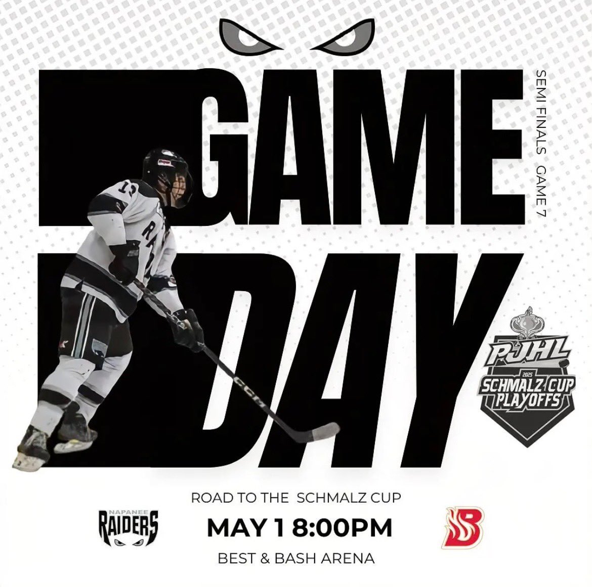 It’s all on the line tonight. We need YOU there. The puck drops at 8.

#GoRaidersGo #NapaneesTeam #LevelUp