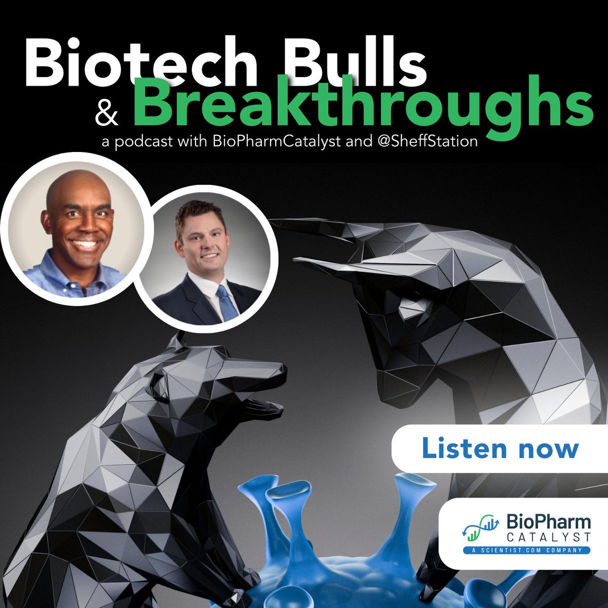 BPharmCatalyst's tweet image. 🚨 New Podcast Drop! 🎙️
The first episode of Biotech Bulls & Breakthroughs is live! Brought to you by BioPharmCatalyst, we’re diving into the latest moves in the biotech market with special guest Sheff from @SheffStation
🎧️ Episode: "Tariffs, GLP-1 Trends & Sheff's Catalyst…