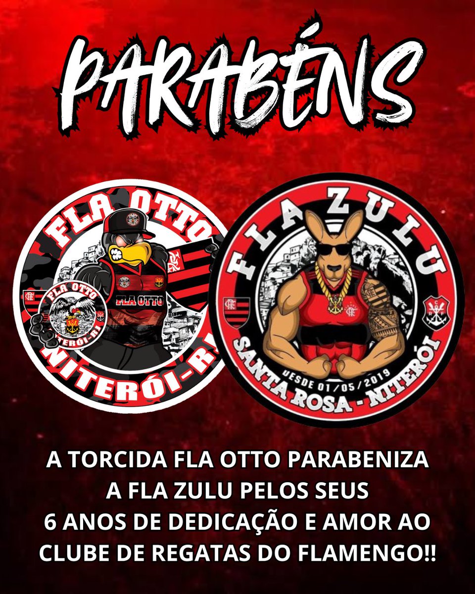 𝑷𝑨𝑹𝑨𝑩É𝑵𝑺 𝐅𝐋𝐀 𝐙𝐔𝐋𝐔 !

Parabenizamos nossos irmãos da 𝐅𝐋𝐀 𝐙𝐔𝐋𝐔, pelos 6 anos de existência e apoio incondicional ao nosso Flamengo, vida longa irmãos ⚫️🔴

#flamengo #flaotto #flazulu #naçãorubronegra