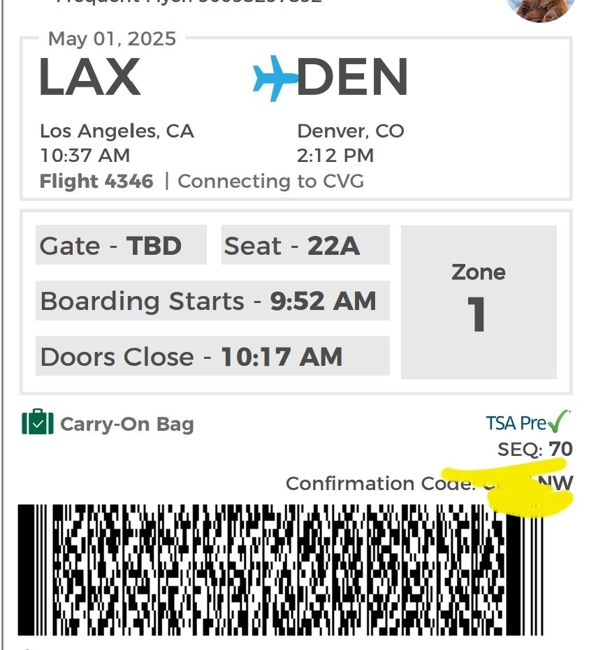 StreeterEdits's tweet image. Never taking @FlyFrontier again. Me and 6 other passengers got screwed due to no gate number and no terminal number on a ticket after check in. Unacceptable